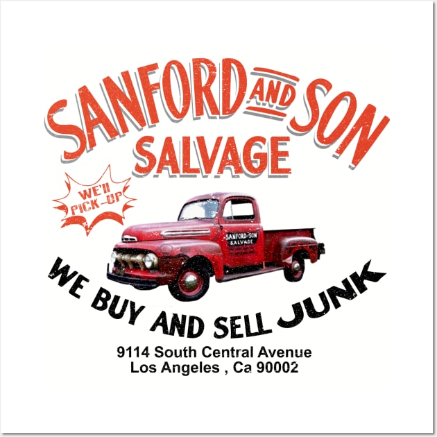 Sanford and Son Salvage Worn Truck Wall Art by Alema Art
